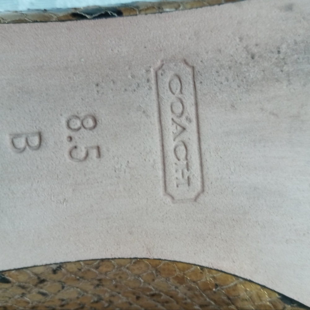 Coach Brown Python Snake Print Flat Ballet Shoes … - image 8